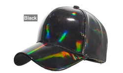 New Arrival Shining PU Solid Color Baseball Cap Unisex Snapback Hats Casual Adjustable Baseball Cap