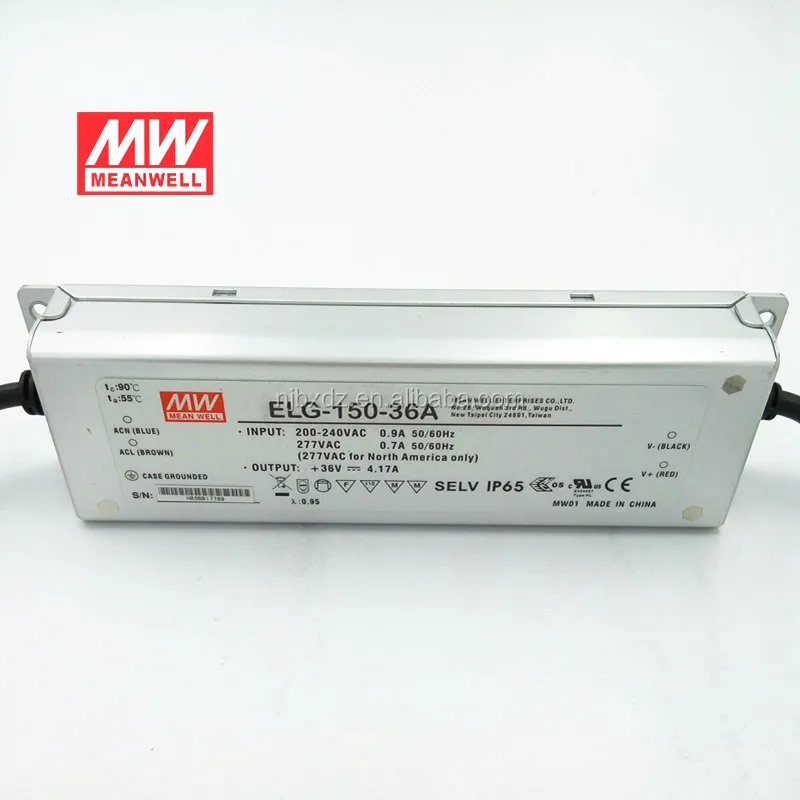 MeanWell ELG-150-54A 54V Dimmable LED Driver Waterproof LED Power Supply 120W 150 Watt