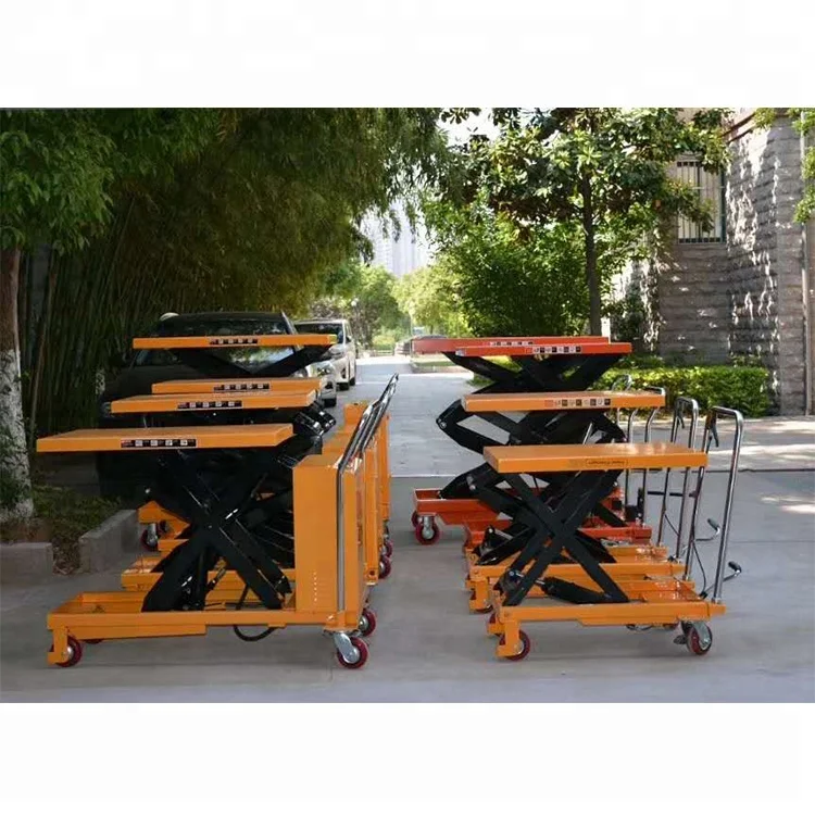 500KG PTH series three scissors type foldable manual hydraulic scissor lift platform lift table