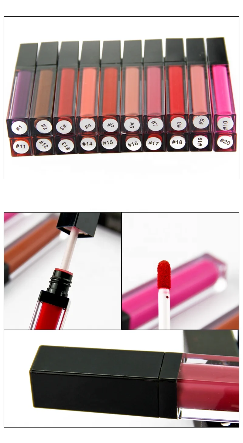 Clear tube OEM Makeup Lip Lipstick Long Lasting Waterproof Liquid 17 Colors New Lip Gloss