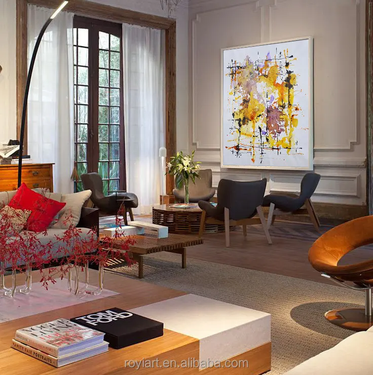 Real Hand Painted Colorful Abstract Acrynic Wall Arts Oil Painting on Canvas