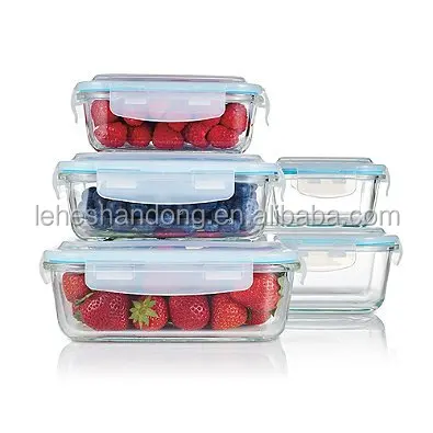 Professional glass vacuum food storage 3 compartment lunch box container boxes made in China