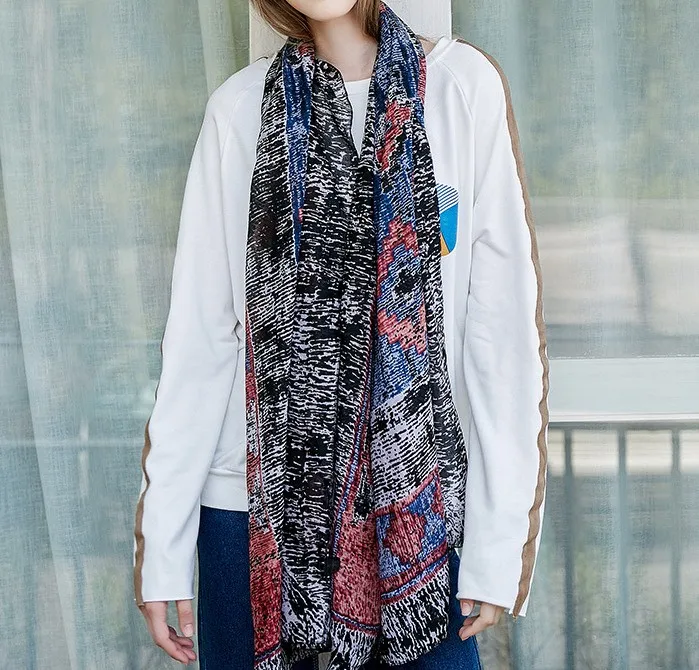 2022 winter autumn color fashion cotton scarf shawl lady comfortable scarves