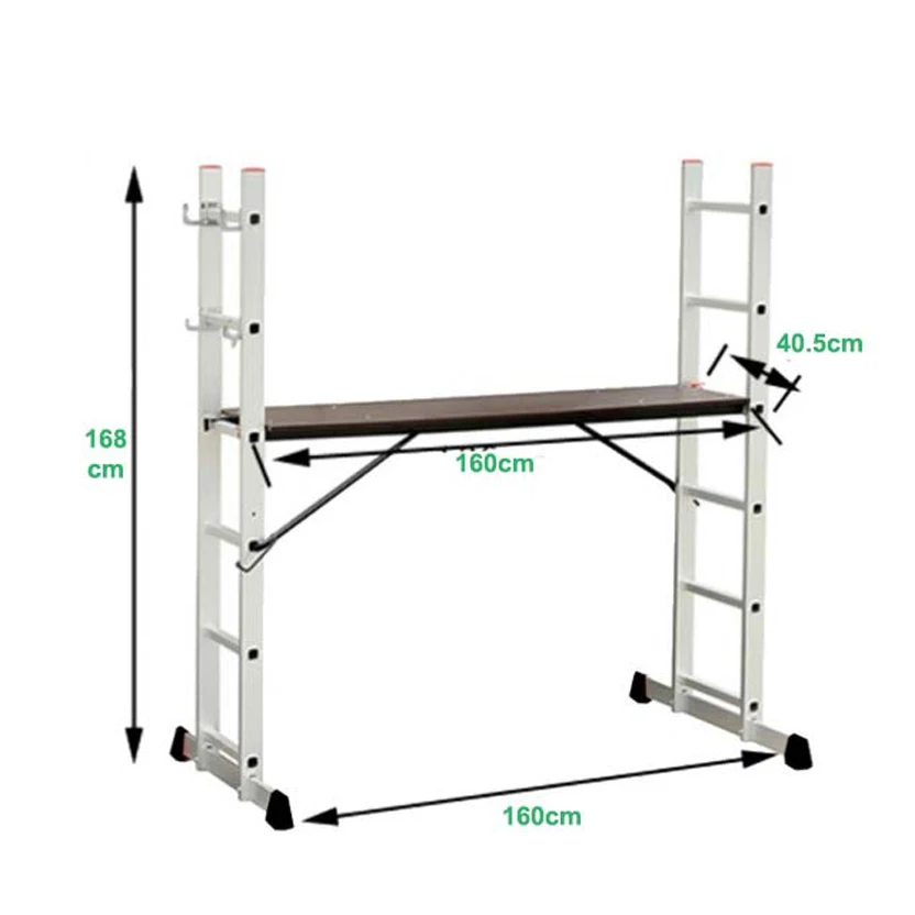 Yongkang factory aluminium fold scaffold ladder with plywood platform