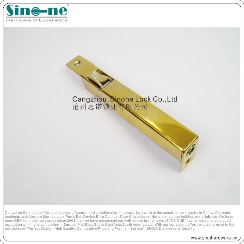 Fire Rated CE Approved PVD Stainless Steel 304 Golden Auto Square End Flush Bolt