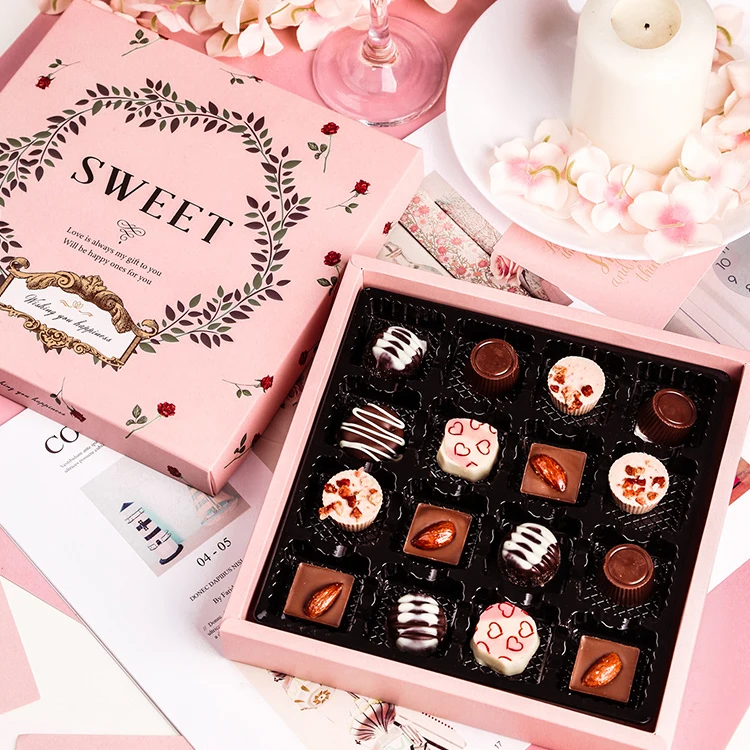 Luxury Design Cardboard White Uv Coating 2 Piece Customised Candy Food Container Boxes Printed Chocolate Gift Box