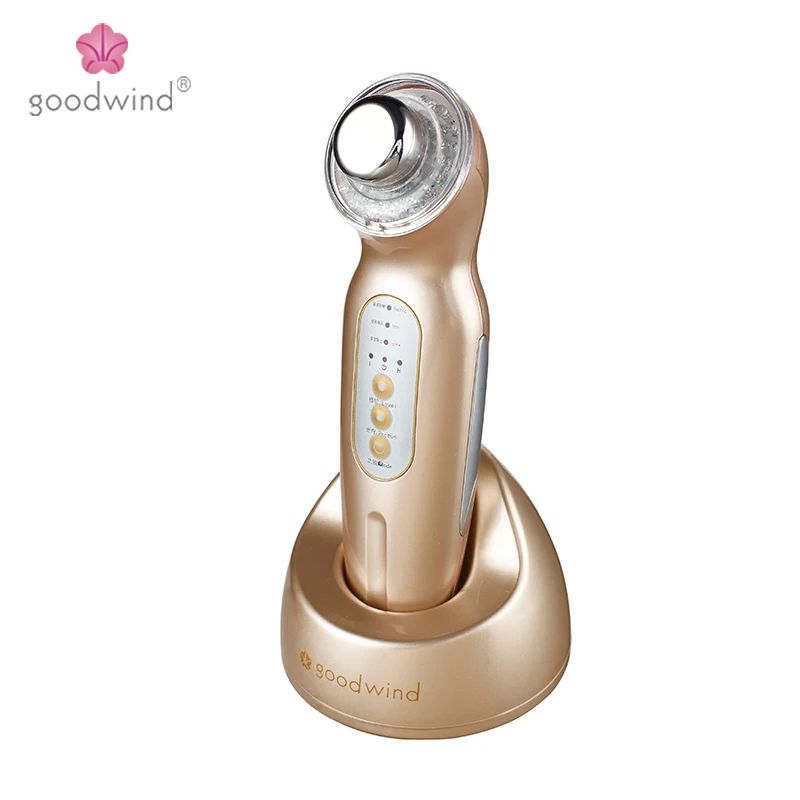 
Home Use Dialysis Skin Care Wireless Ultrasonic Face Massager With 3 Color LED Light Ionic Therapy 