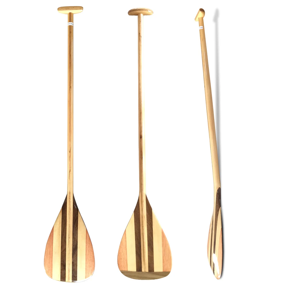 OEM Customized Length Reinforced Fiberglass Wooden Straight/Bend Shaft Outrigger Paddle OC Paddle