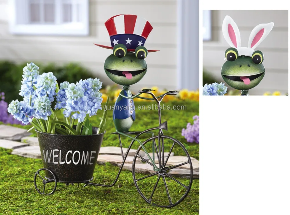 Wrought Iron Vintage cart Flower Pots Bicycle Plant Stand