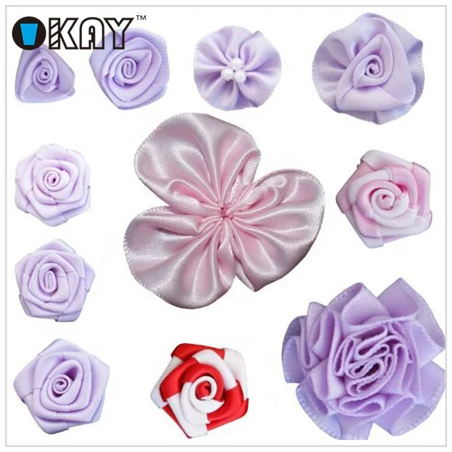 Wholesale Custom Polyester Satin Flowers Ribbon Bowknot For Garment