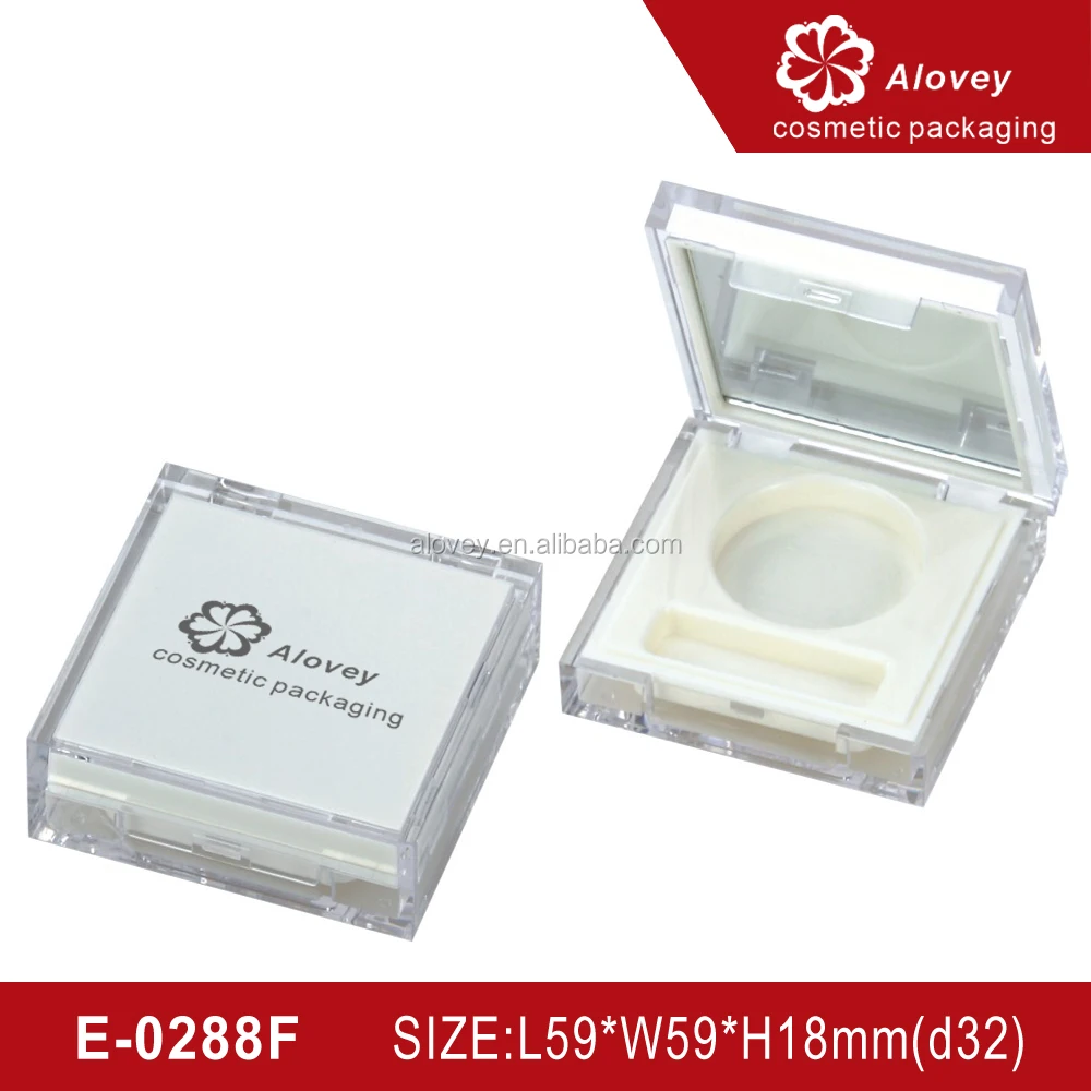 High quality white empty square single eyeshadow packaging