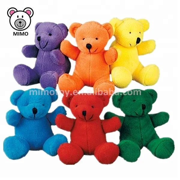 European Standard Custom 6 PACK Stuffed Small Colorful Teddy Bear Toy Set New Kids Cartoon Soft Toy Wholesale Mini Plush Bear