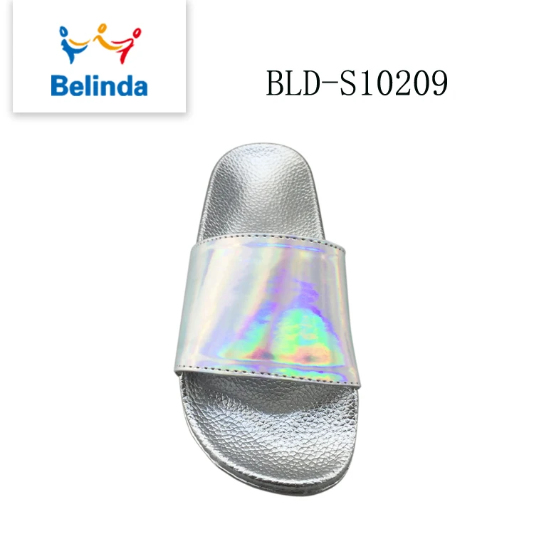 Ladies Slides Oem Women Shoes Design Print Logo Custom PU Slipper