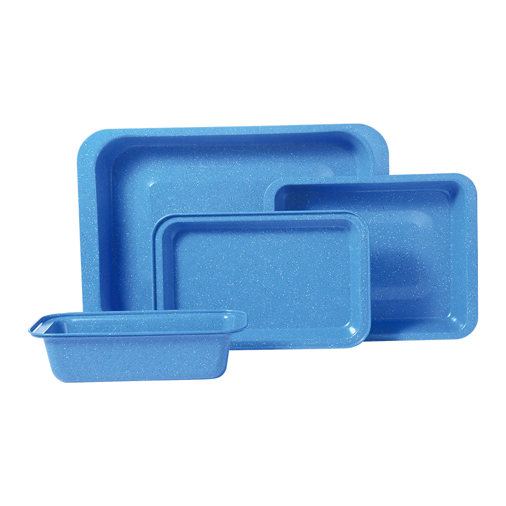 
k-512-CMC 4pcs blue point non-stick coating bakeware sets carton steel gift set 