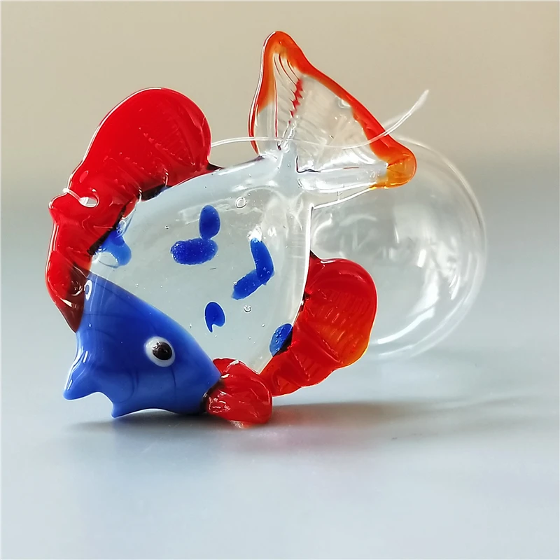 
Colorful handmade murano glass bubble fish as fish tank decoration 