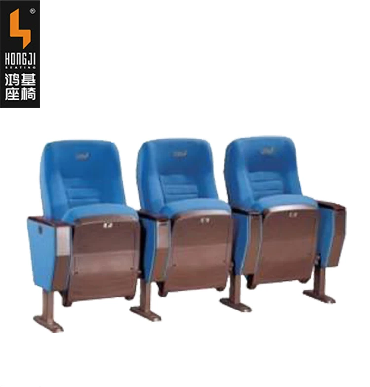 Bule 5-seater Ergonomic Lecturer Hall Chair, Upholstered Auditorium Seat for Conference Center