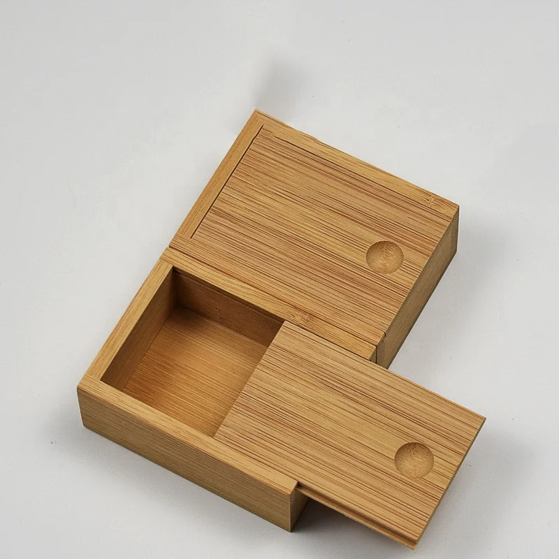 
square storage bamboo tea box with lid and packing case 