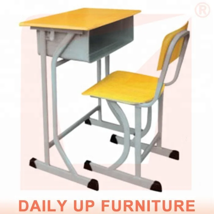 School Student Desk and Chair Fixed Child Bed Room Furniture Set Environmental Wooden Study Table Chair Designs