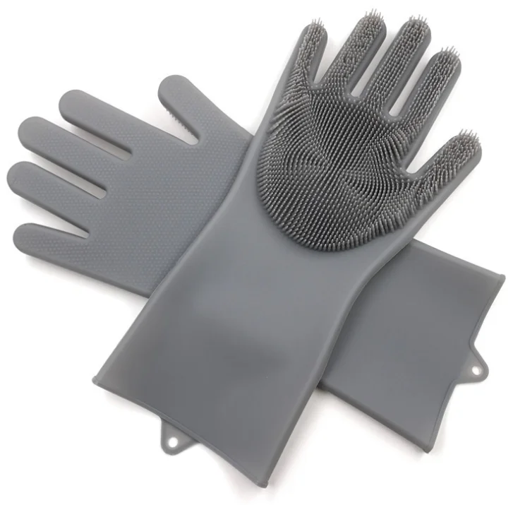 Wholesale silicone magic cleaning gloves for washing dishes