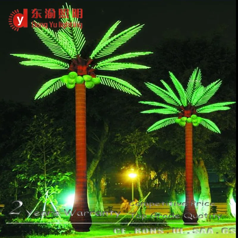 Waterproof Indoor/Outdoor Copper Coconut Palm Tree Light up for Holiday Christmas LED Warm White Lights IP44/65/67 Rated