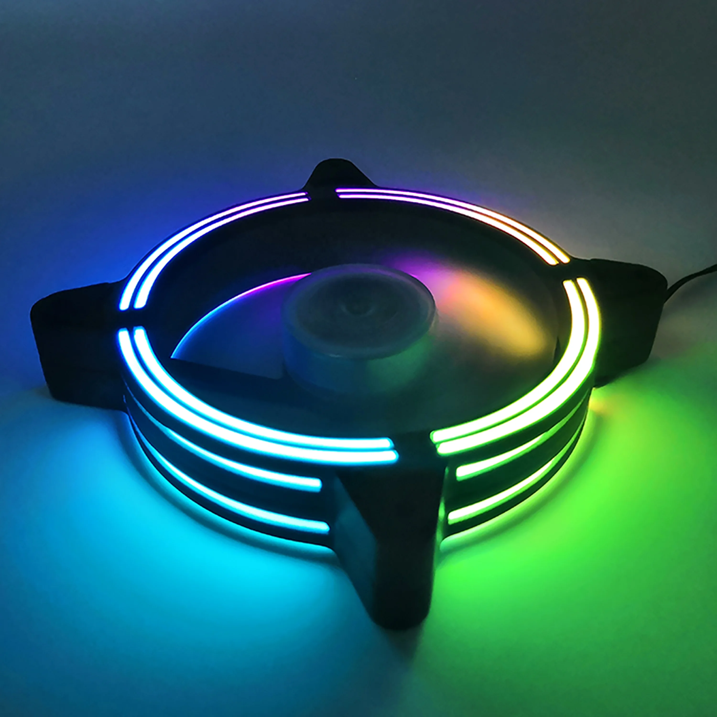 Оптовая продажа, бесшумный мини-вентилятор для ПК со светодиодной подсветкой 120 мм Rgb