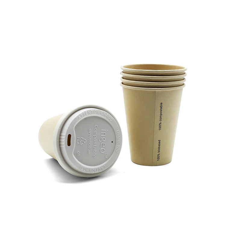 Одноразовая чашка из бамбуковой целлюлозы для кофе/чая, экологически чистая биоразлагаемая бумажная чашка