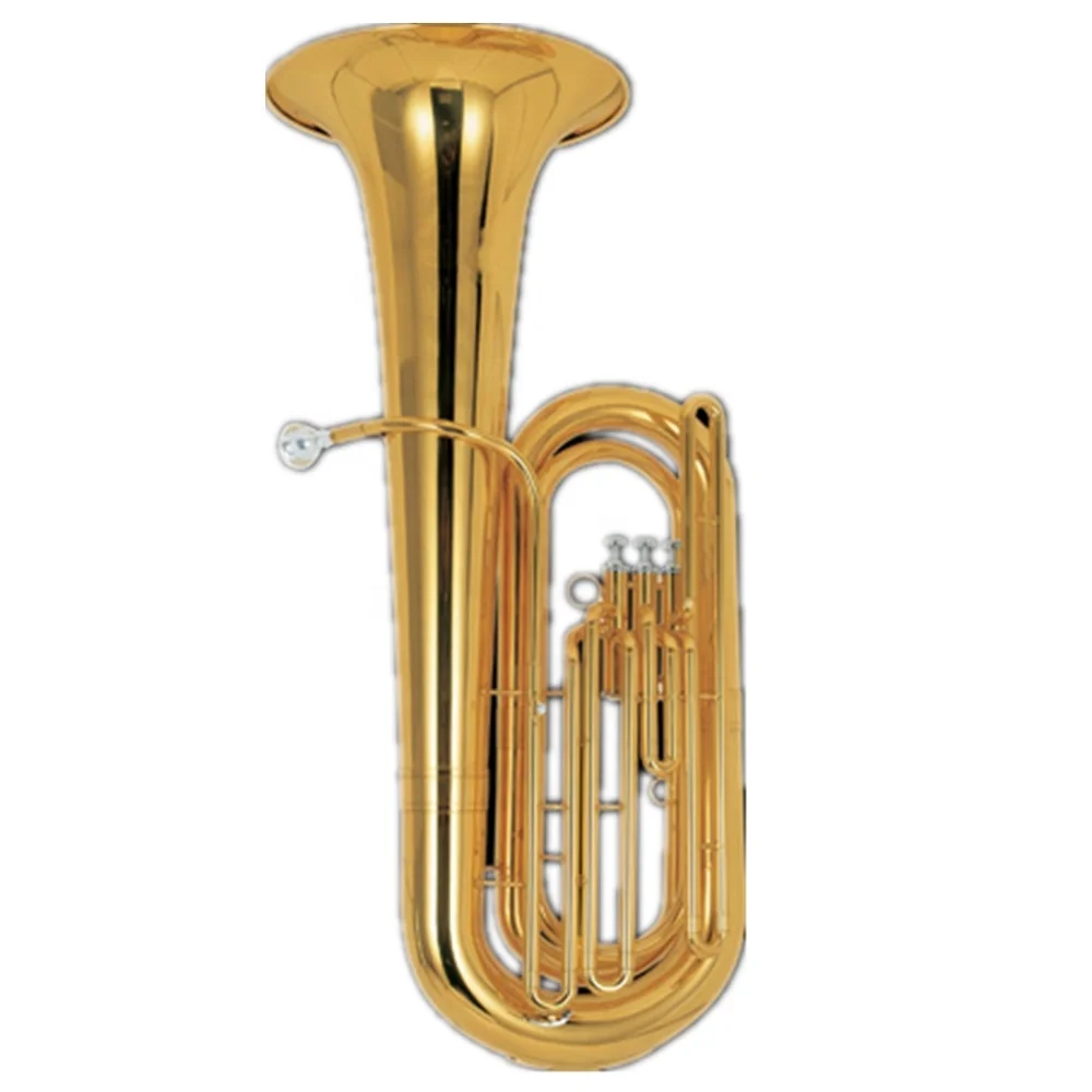 Gold lacquer 3/4 Tuba 3 Piston tuba