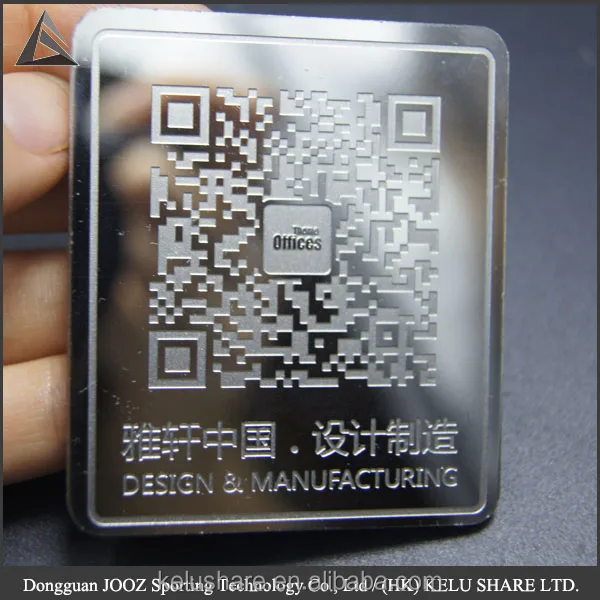 Engraving metal card bar code name plate