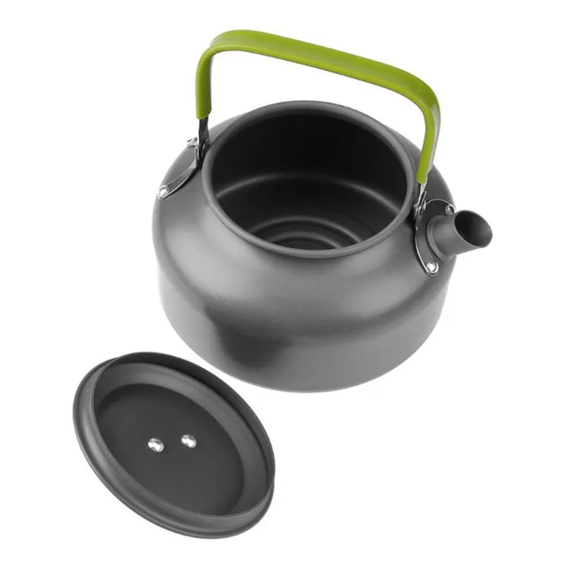 
Anodized aluminum non-stick camping pot outdoor camping mess kit with tea pot for 2-3 people 