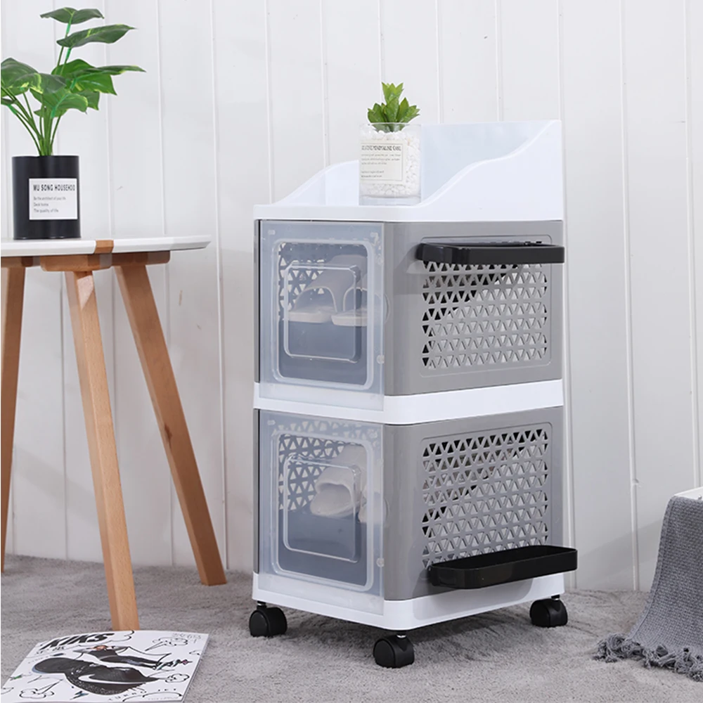 High Quality Modern Movable Plastic Shoes Storage Container Household Foldable Clear Shoes Storage Box