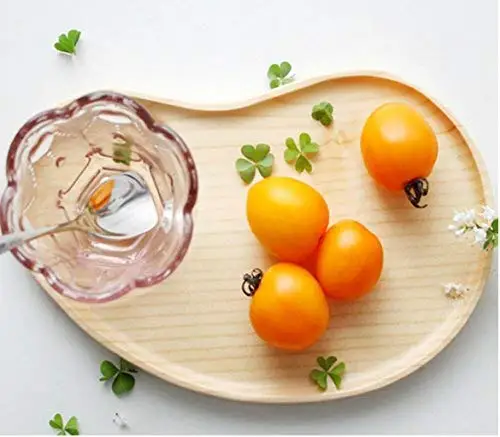 Set 2 Fancy Platter Small Serving Tray Kid Plate Cheese, Salad, Dessert Divided Breakfast Bamboo Serve Dish