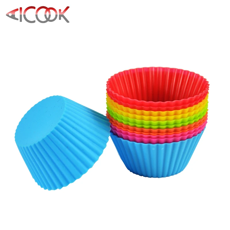 Multi colors silicone baking mold of cup shape DIY tart mould muffin cup