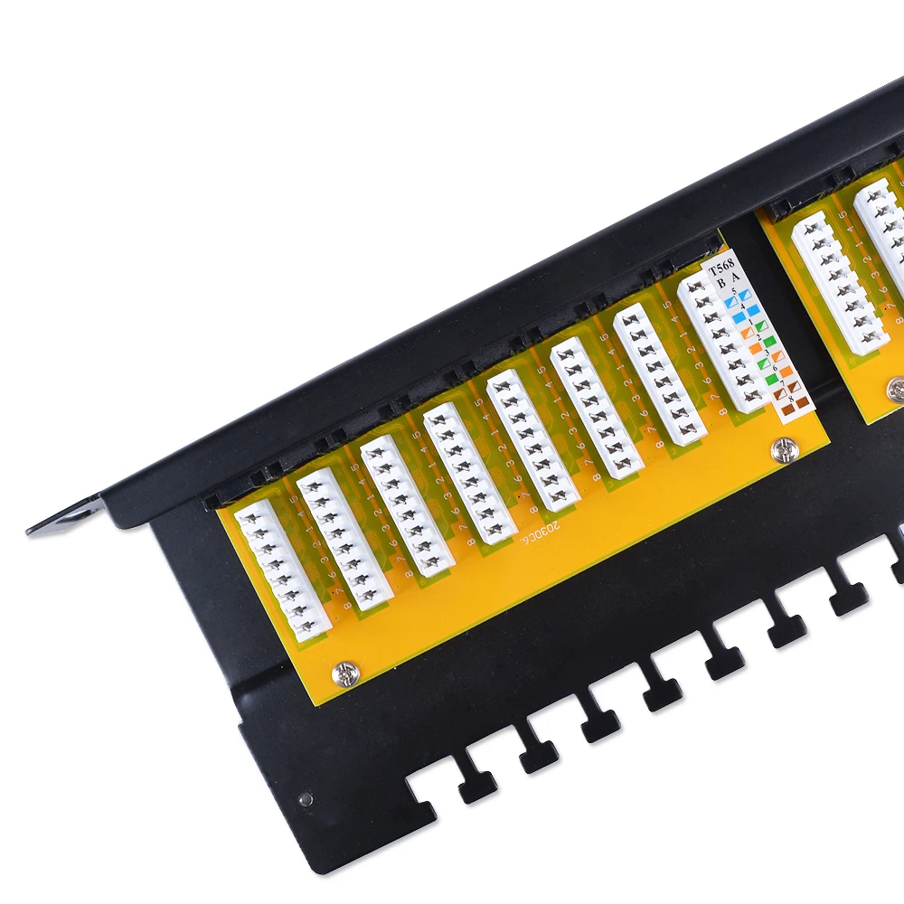  Сеть RJ45 UTP Cat 6 24 порта для монтажа в стойку 0.5U 19 дюймов IDC коммутационная