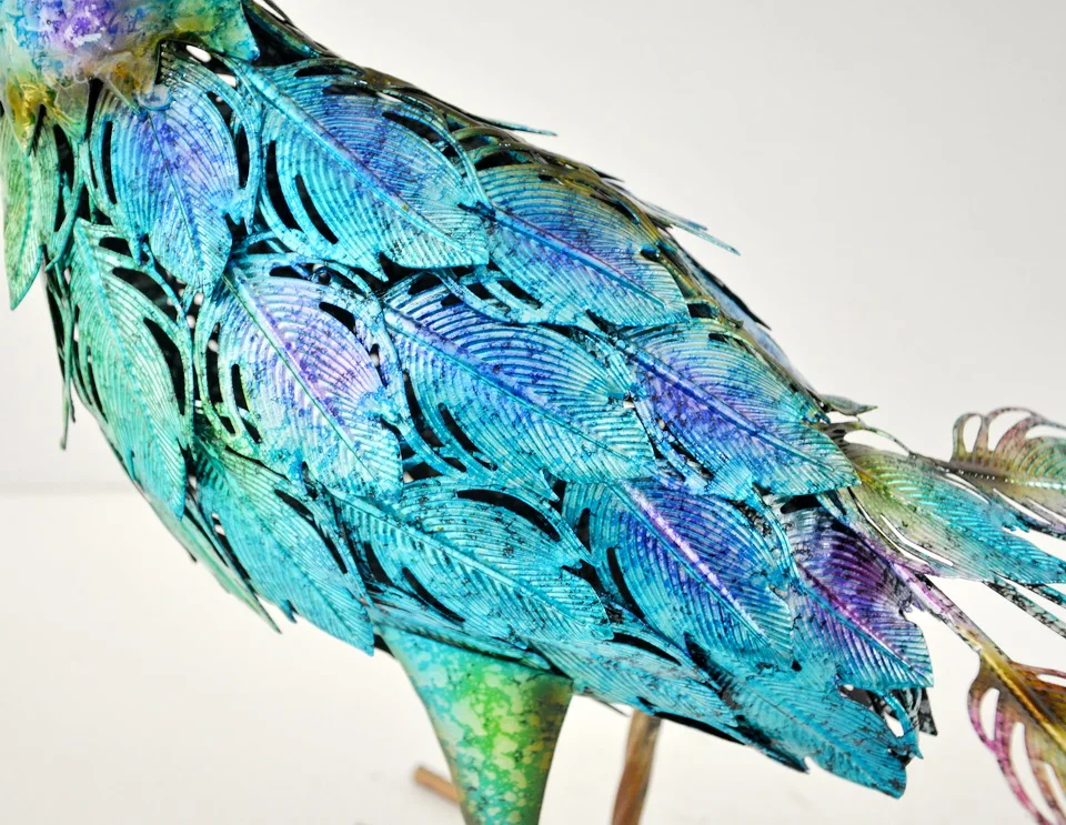 yard art ornaments outdoor metal Peacock Figurine