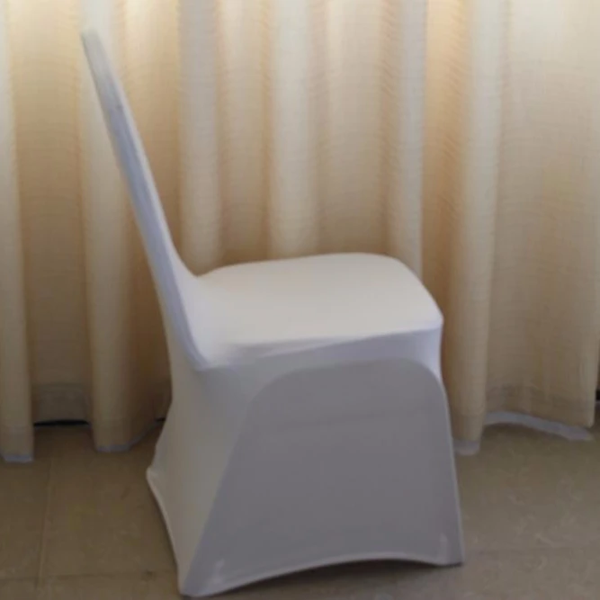 
White universal stretch polyester chair cover for wedding 