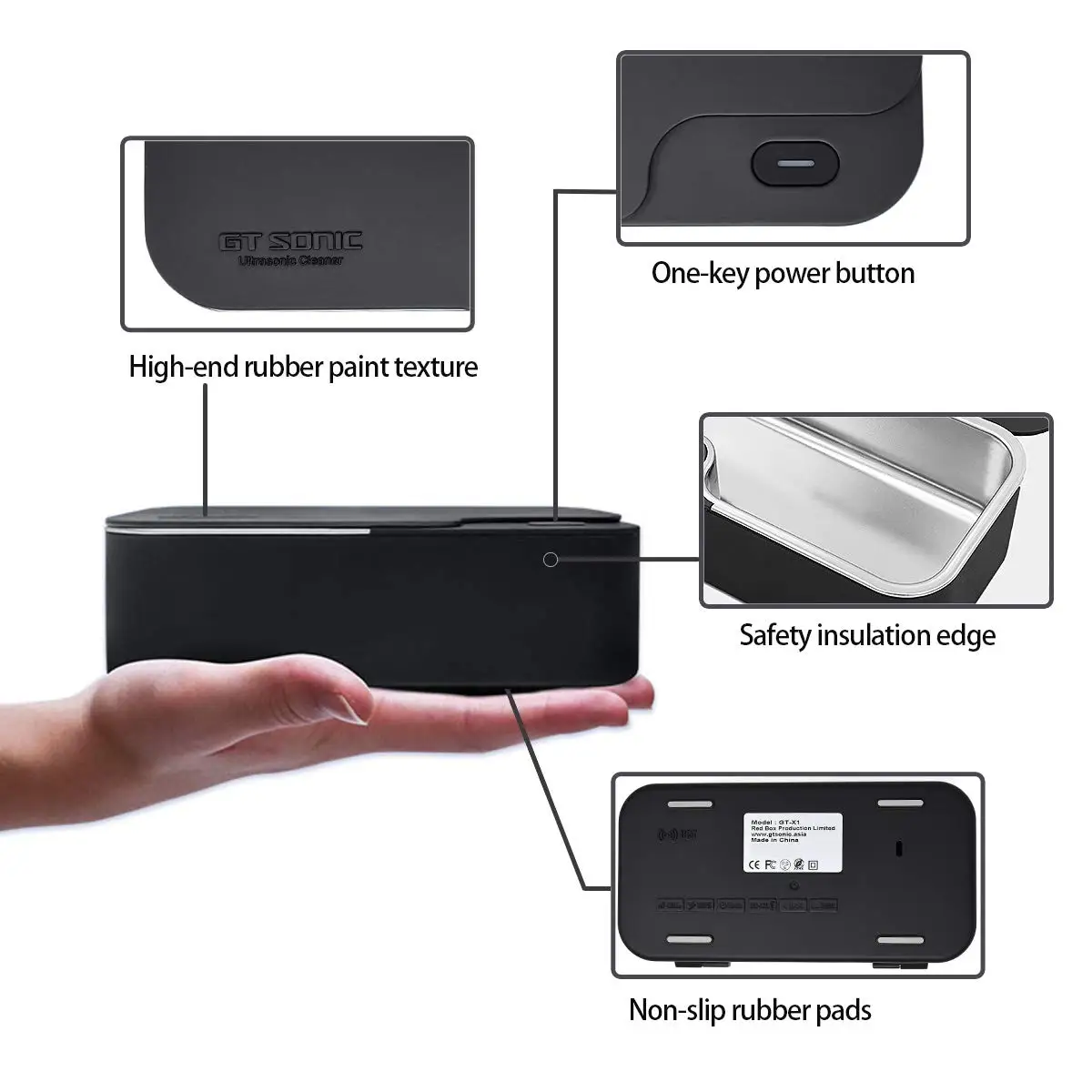Portable Ultrasonic Glasses Cleaner,  rechargeable home use ultrasonic cleaner 46kHz Noiseless