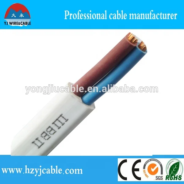 flat cable 2 core red and blue PVC insulation Flexible cable stranded copper wire