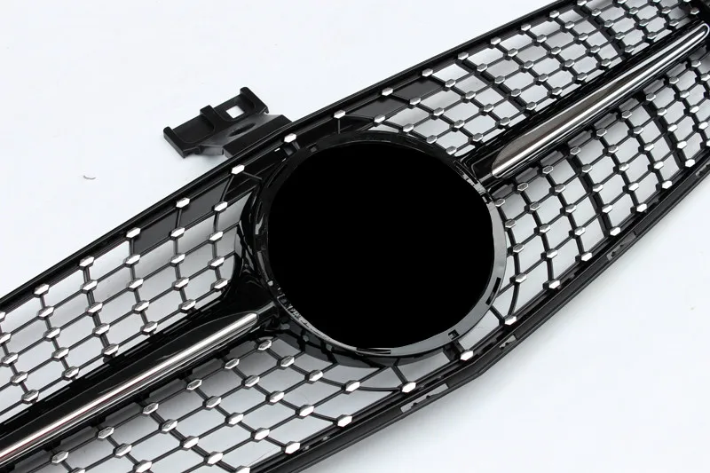 For W204 Diamond front grill ABS Material grille for C Class 2007-2014 Replacement front grille front bumper