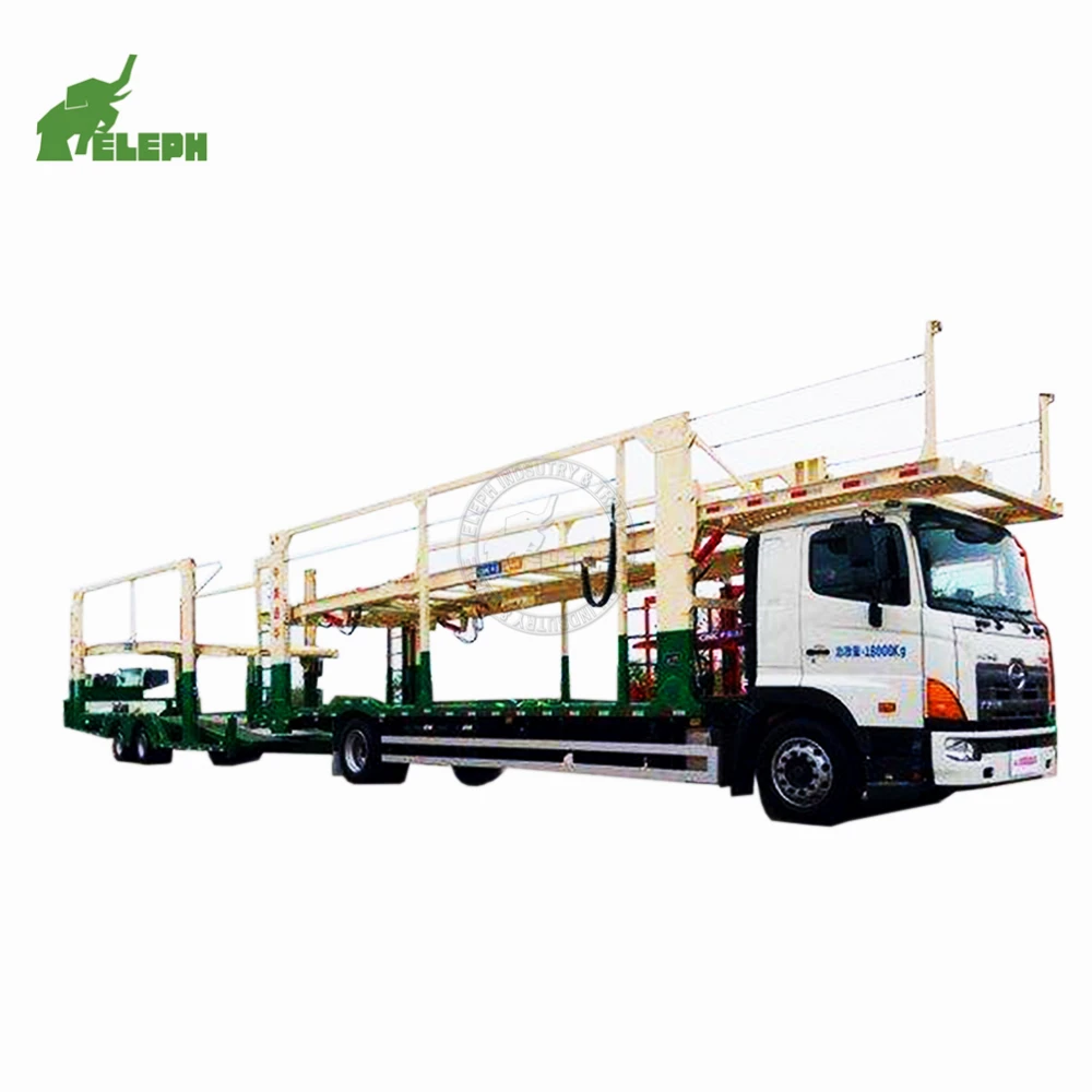 Double Super Link Car Carrier Transport Semi Trailer