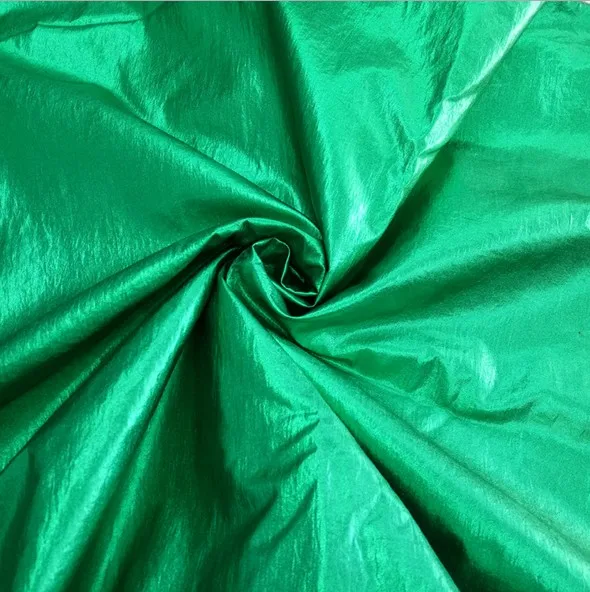 70D nylon crinkled fabric with gold stamping for  downJacket