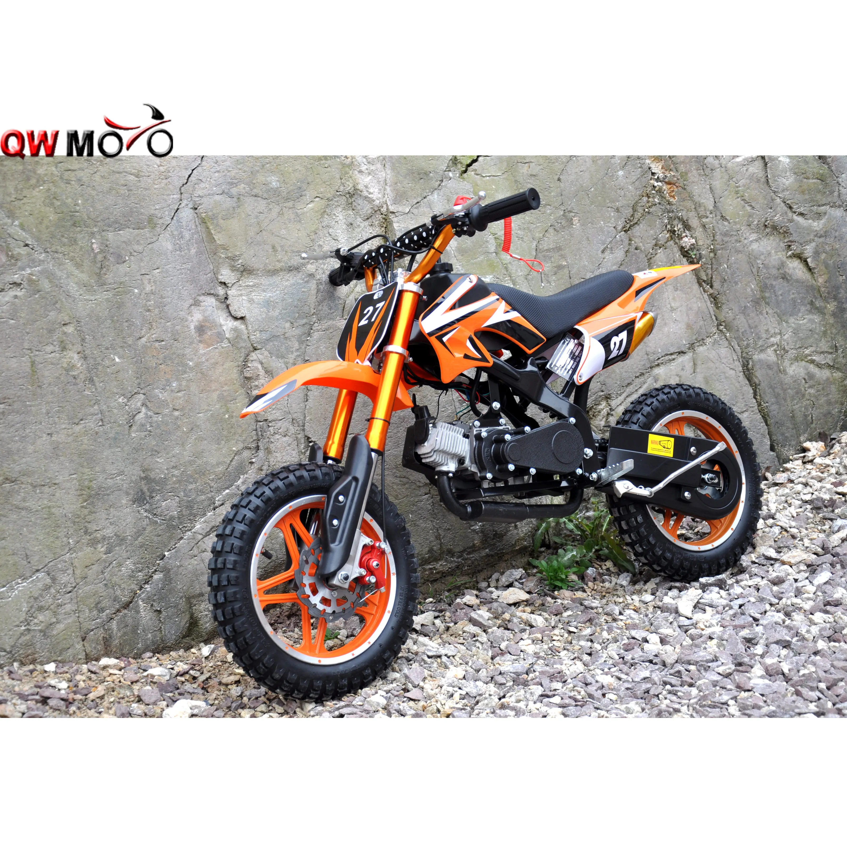 QWMOTO dirt bike kids moto 2 stroke cross bike Gas Powered motorcycle mini dirt bike 50cc QWMPB-02