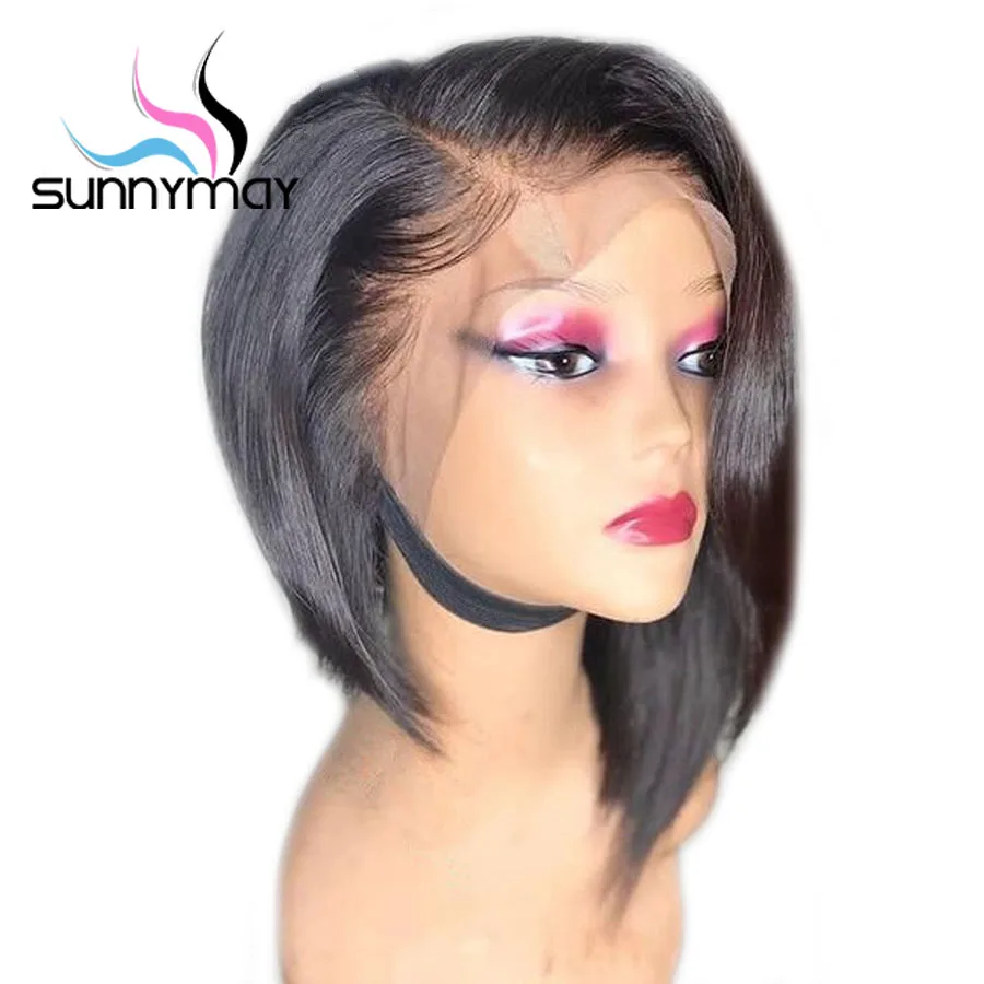 Sunnymay 13x4 Short Bob Wig Pre Plucked Lace Front Human Hair Wigs With Baby Hair Remy Hair Lace Front Wigs Bleached Knot