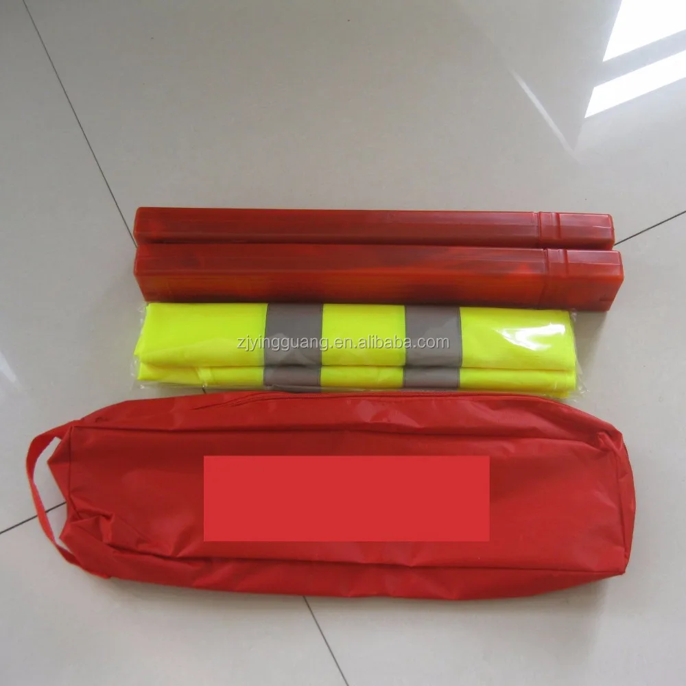 
High Visibility Car Emergency Reflective Safety Kit with Safety Vest and Warning Triangle 