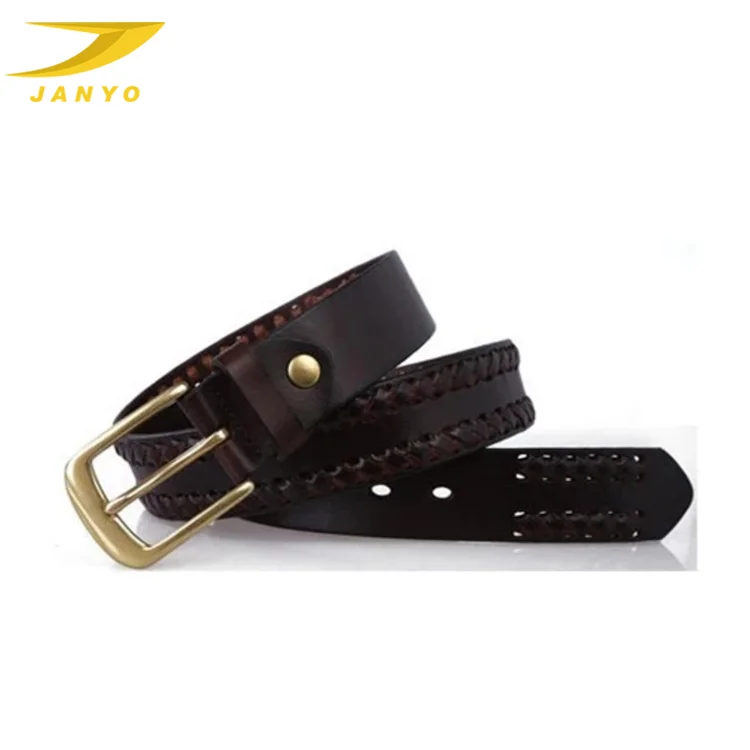 Hot custom belt buckles original braided genuine leather belt for man