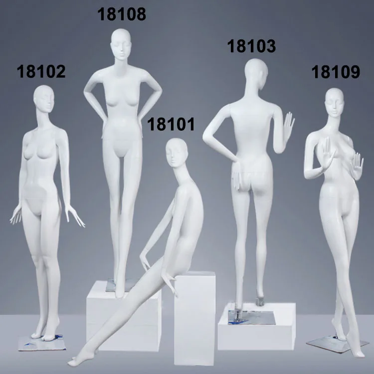 XINJI New Design Sexy Tall Thin Manikin Women Dummy Full Body FRP Abstract White Female Mannequin Window
