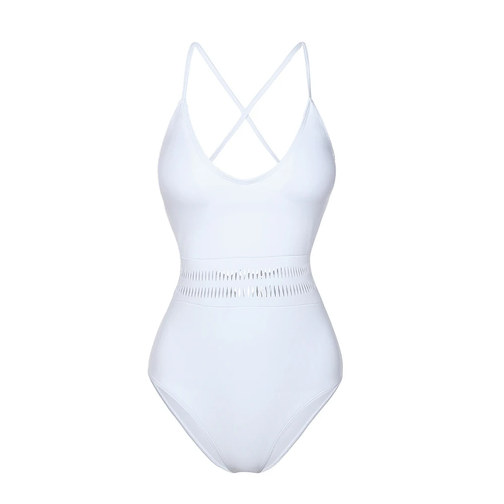 New Fashion Ladies bikini Swimwear White Waist Hollow Out Design women One Piece Swimsuit