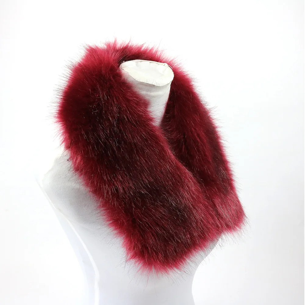 2022 Lady Fashionable Fur Collar Warm Winter Fur Long Scarf Faux Fur Scarf