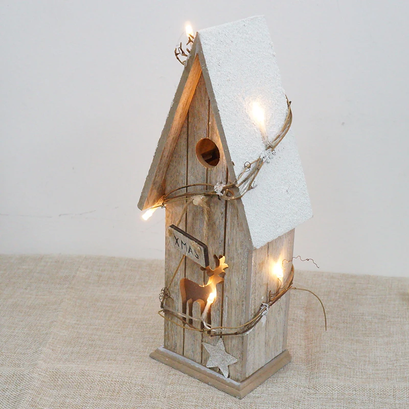 Hot sale festival christmas deer shaped  home decoration wooden light LED light