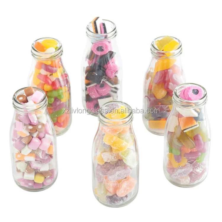 1 Liter Clear Screw Top Glass Beverage Bottle for Juice and Milk