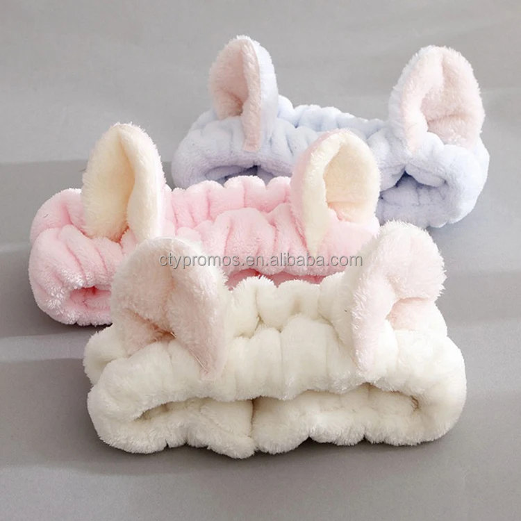 Fashion Spa Facial Headwraps Women Girls Makeup Hairband Plush Cute Cat Ear Headband Wash Face Cat Ear Hairband